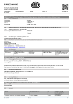 PANDOMO® HG-G veiligheidsinformatieblad